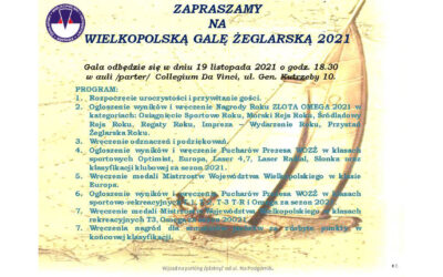 Zapraszamy na Wielkopolską Galę Żeglarską 2021 r.